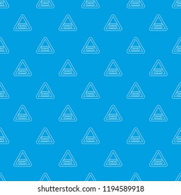 Crossing railroad barrier pattern vector seamless blue repeat for any use