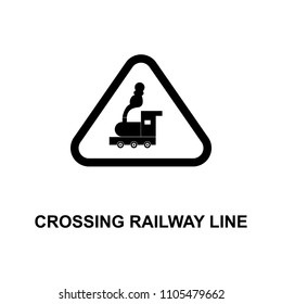 crossing railway line icon. Element of railway signs for mobile concept and web apps. Detailed crossing railway line icon can be used for web and mobile. Premium icon on white background