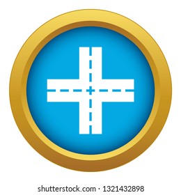 Crossing road icon blue vector isolated on white background for any design