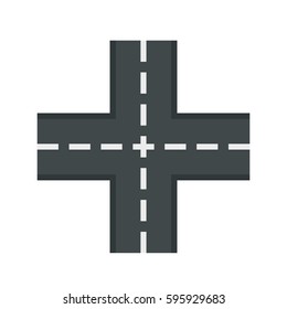 Crossing road icon in flat style isolated on white background vector illustration