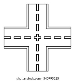 Crossing road icon. Outline illustration of crossing road vector icon for web