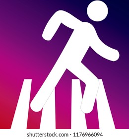 Crossing road icon vector illustrator creative design purple and pink gradient background