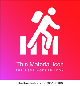 Crossing Road red and pink gradient material white icon minimal design