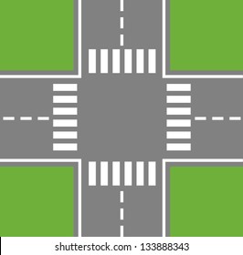 Crossing Roads (Road Intersection with pedestrian crossings)