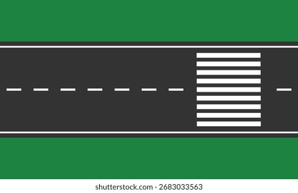 Cruce de carreteras (intersección de carreteras con pasos de peatones. Ilustración vectorial EPS 10 .