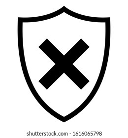 Crossing and shield on white