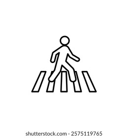 crossing sign icon Simple outline illustration