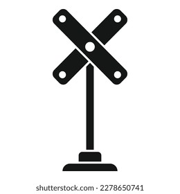 Crossing sign icon simple vector. Train barrier. Road safety