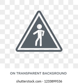 Crossing sign icon. Trendy flat vector Crossing sign icon on transparent background from traffic sign collection. 