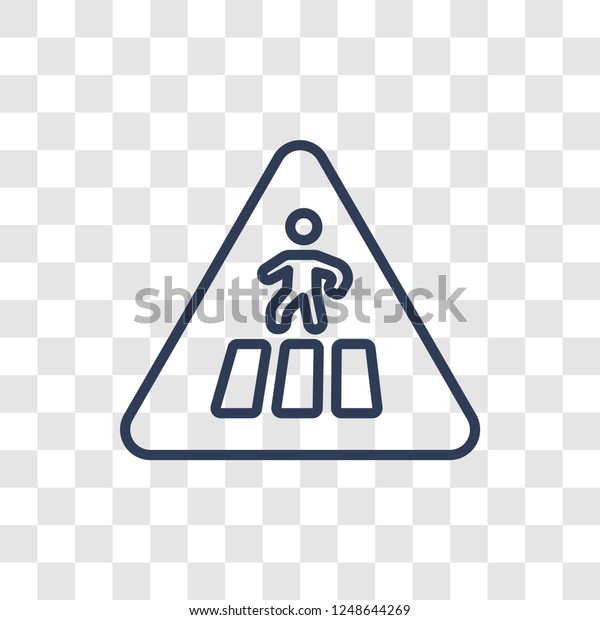 Crossing sign\
icon. Trendy linear Crossing sign logo concept on transparent\
background from Traffic Signs\
collection