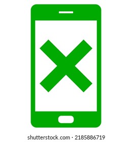 Überquerung und Smartphone auf Weiß