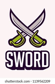 a crossing sword vector illustration