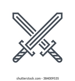 Crossing swords icon suitable for info graphics, websites and print media and  interfaces. Line vector icon. 