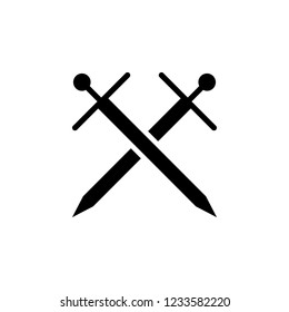 Crossing swords icon vector. Crossing swords sign Isolated on white background. Flat style for graphic design, logo, Web, UI, mobile app, EPS10