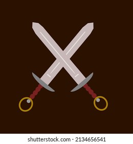 Crossing swords on a black background