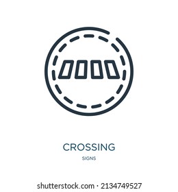 cruzando el icono de línea delgada. cruz, iconos lineales del cuerpo del signo de contorno aislado del concepto de signos. Elemento de símbolo de ilustración vectorial para diseño web y aplicaciones.