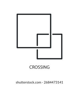 Cruzando ícones de vetor de linha fina.