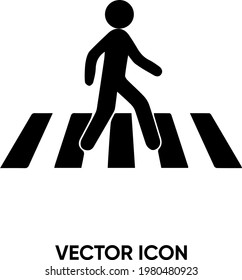 Icono de vector de paso de pedestrain. Ilustración vectorial plana moderna y simple para sitio web o aplicación móvil. Símbolo de cruce de presión, ilustración del logotipo. Gráficos vectoriales perfectos para píxeles	