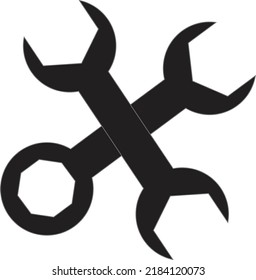 Crossing wrenches icon vector. Repair, maintenance symbol.
