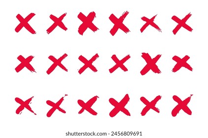 Cross-mark 1 on a white background, vector illustration.