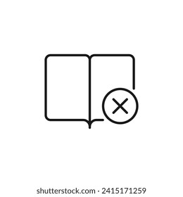 Crossmark By Book Vector Symbol For Apps, Sites, Design 