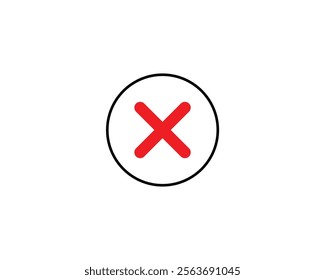 Cross-mark icon. Business, button, cancel, cross, design, element, false, flat, graphic, icon, illustration, incorrect, mark, negative, no,  reject, symbol, vector, vote, warning, web and wrong.