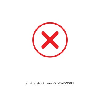 Cross-mark icon. Business, button, cancel, cross, design, element, false, flat, graphic, icon, illustration, incorrect, mark, negative, no,  reject, symbol, vector, vote, warning, web and wrong.