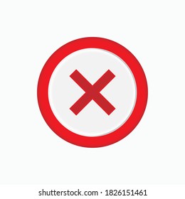 Crossmark-Symbol. Symbol wird als einfacher Vektorgrafik abgelehnt. Fehler Unterschreiben. Für Design und Website, Präsentation oder Anwendung.