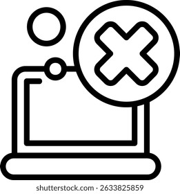 Crossmark Outline Style Icon Design