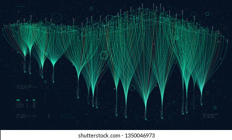 Cross-media marketing mesh representing connections, cloud data computing and neural network, creative concept for presentation for financial presentation