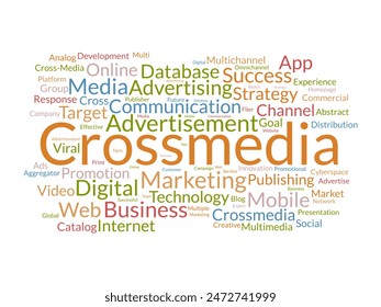 Plantilla de nube de palabras entre medios. Concepto de promoción de la campaña Vector tagcloud fondo.