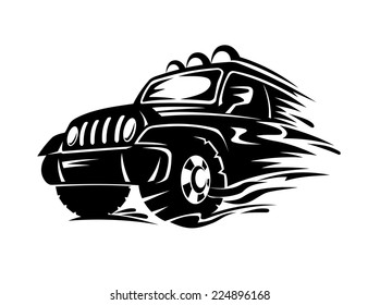 Crossover car for extreme sports design. Vector illustration