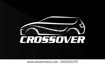 Crossover car illustration suv logo vector