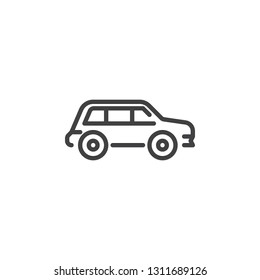 Crossover car line icon. linear style sign for mobile concept and web design. Transportation car outline vector icon. Symbol, logo illustration. Pixel perfect vector graphics