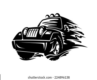 Crossover car for race sports design. Vector illustration