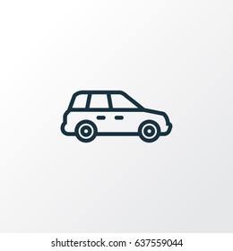 Crossover Outline Symbol. Premium Quality Isolated Car Element In Trendy Style.