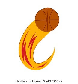 Dibujos animados de baloncesto de velocidad cruzada. Rebote rápido, ofensiva de defensa, signo de baloncesto de velocidad cruzada de salto de pivote. símbolo aislado Ilustración vectorial