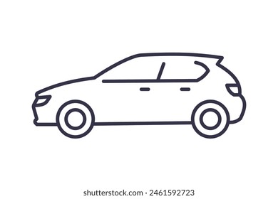 Crossover vehicle line icon, simple vector illustration in minimalistic style. Editable stroke.