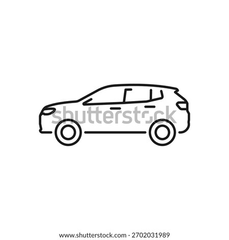 Crossover vehicle line icon, simple vector illustration in minimalistic style. Editable stroke.