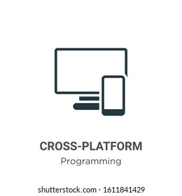 Cross-platform glyph icon vector on white background. Flat vector cross-platform icon symbol sign from modern programming collection for mobile concept and web apps design.
