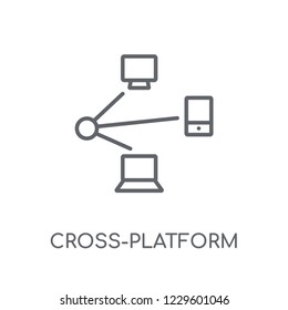 Cross-platform linear icon. Modern outline Cross-platform logo concept on white background from Programming collection. Suitable for use on web apps, mobile apps and print media.