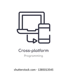 cross-platform outline icon. isolated line vector illustration from programming collection. editable thin stroke cross-platform icon on white background