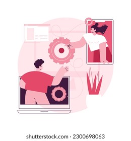 Cross-platform software abstract concept vector illustration. Multi-platform software, cross-platform program, platform-independent, application development, operating system abstract metaphor.