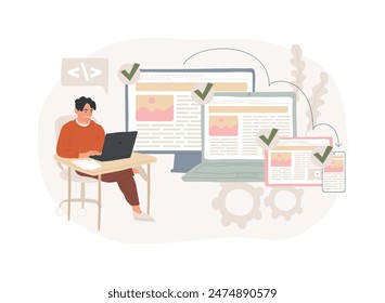 Cross-platform software isolated concept vector illustration. Multi-platform software, cross-platform program, platform-independent, application development, operating system vector concept.