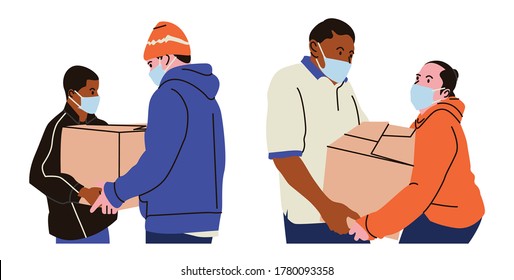 Cross-racial people share in difficult conditions. Those who think of better conditions share food, clothing, energy, money, and others selflessly to those in need. 