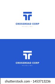 Crossroad corp company logo template.