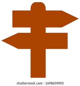 crossroad direction icon - vector road sign - directional arrows symbol