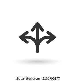Crossroad Icon - crossroad arrow icon - Vector illustration