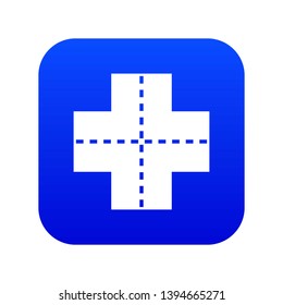 Crossroad icon digital blue for any design isolated on white vector illustration
