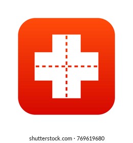 Crossroad icon digital red for any design isolated on white vector illustration